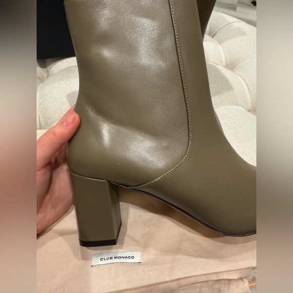 NWT Club Monaco Taupe Leather Jorga Ankle Boots - Picture 5 of 8